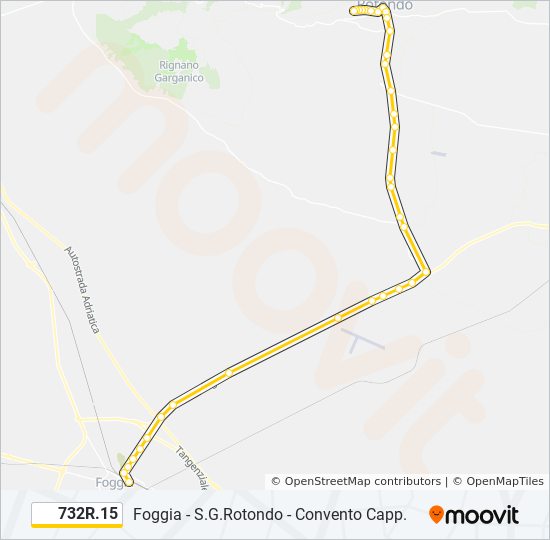 732R.15 bus Line Map