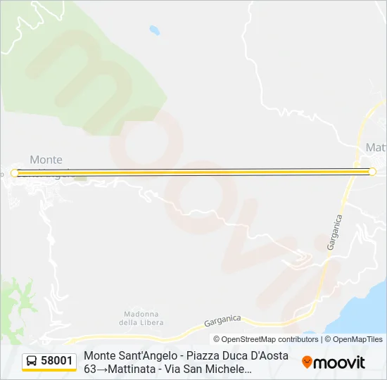 58001 Bus Line Map