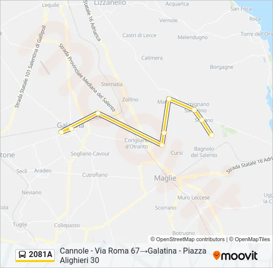 2081A Bus Line Map