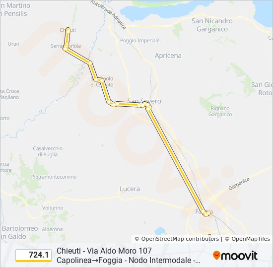 724.1 bus Line Map