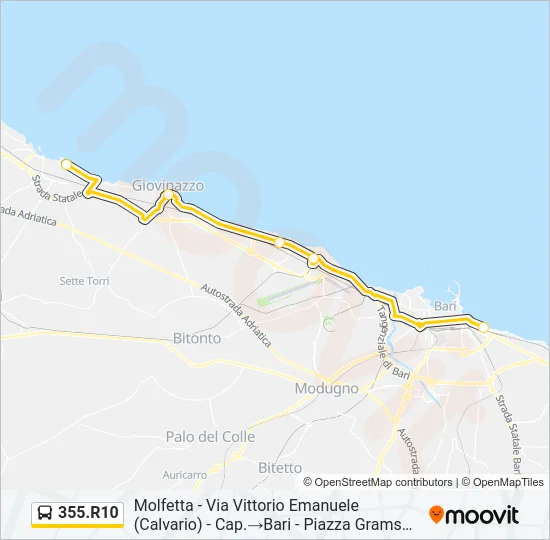 355.R10 Bus Line Map