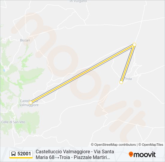 52001 Bus Line Map