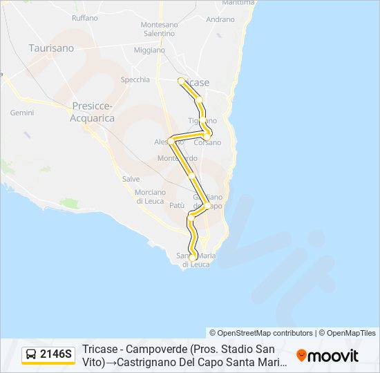 Percorso linea bus 2146S