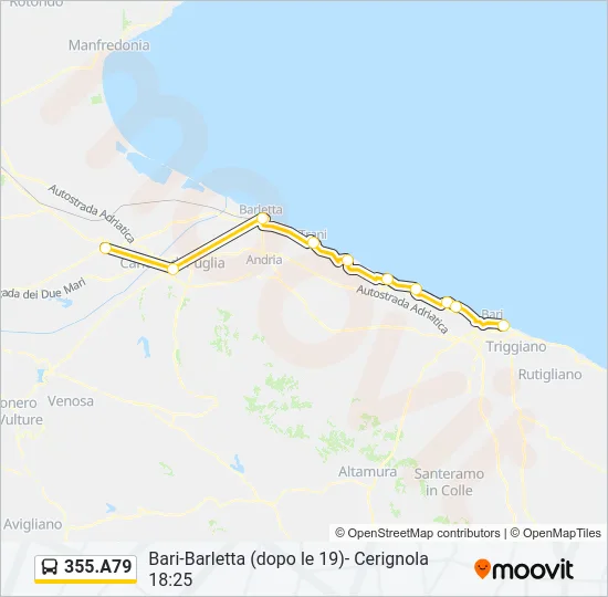 355.A79 Bus Line Map