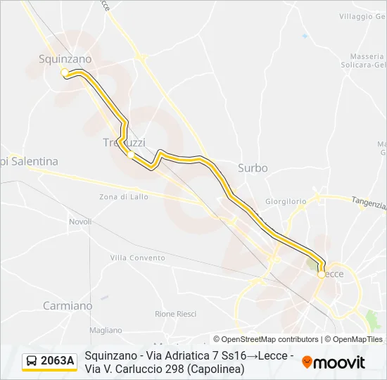 2063A Bus Line Map