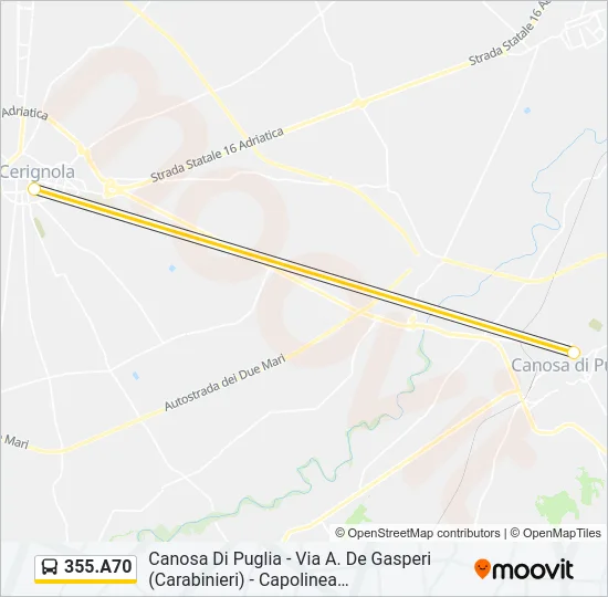 355.A70 Bus Line Map