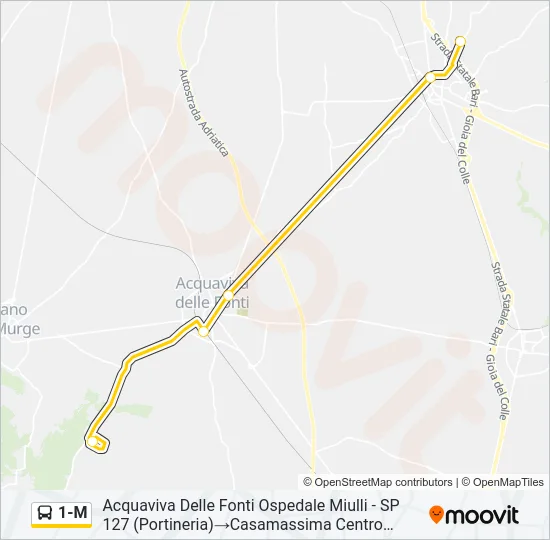 1-M Bus Line Map