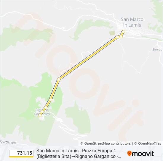 Percorso linea bus 731.15