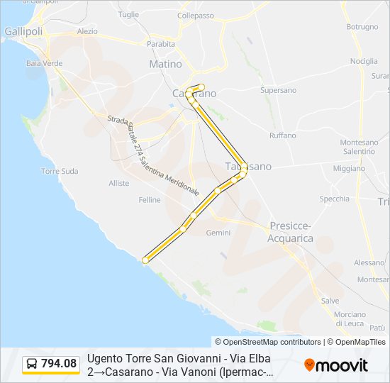 Percorso linea bus 794.08