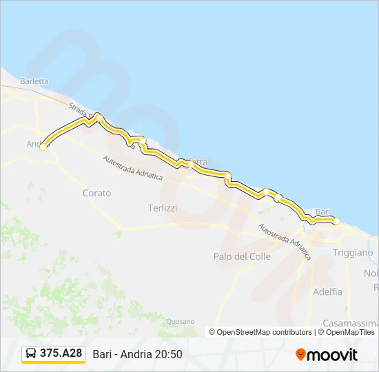 375.A28 Bus Line Map