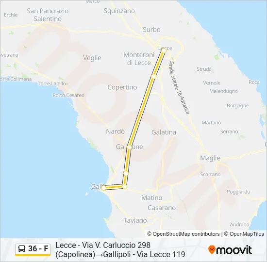 36 - F Bus Line Map
