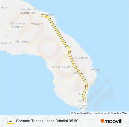 443 A 9A CORS Bus Line Map