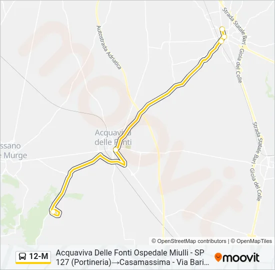 12-M Bus Line Map