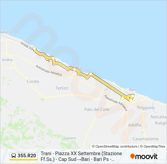 355.R20 Bus Line Map