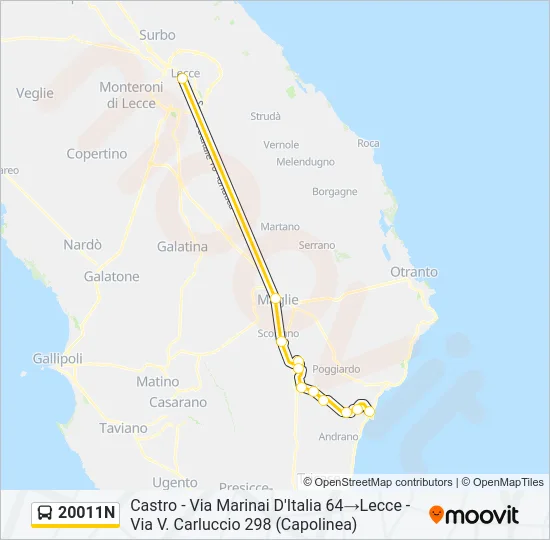 20011N Bus Line Map