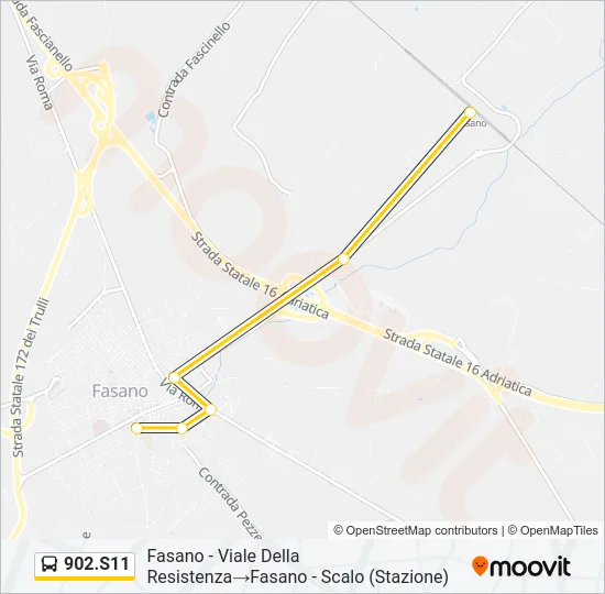 902.S11 Bus Line Map