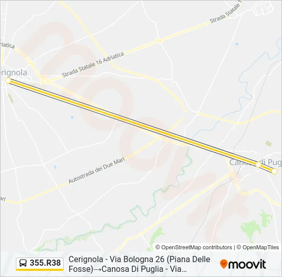355.R38 Bus Line Map