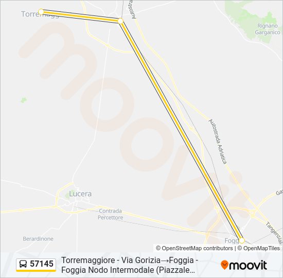 Percorso linea bus 57145