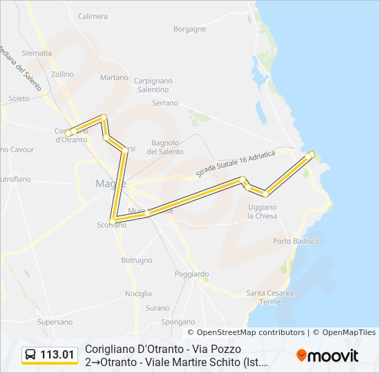 113.01 bus Line Map