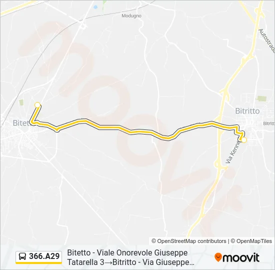 366.A29 Bus Line Map