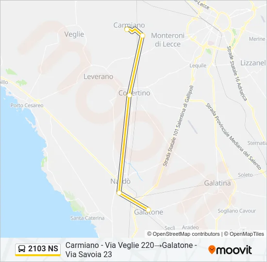 2103 NS Bus Line Map