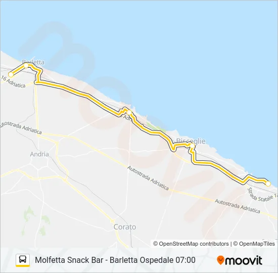355.A100 Bus Line Map