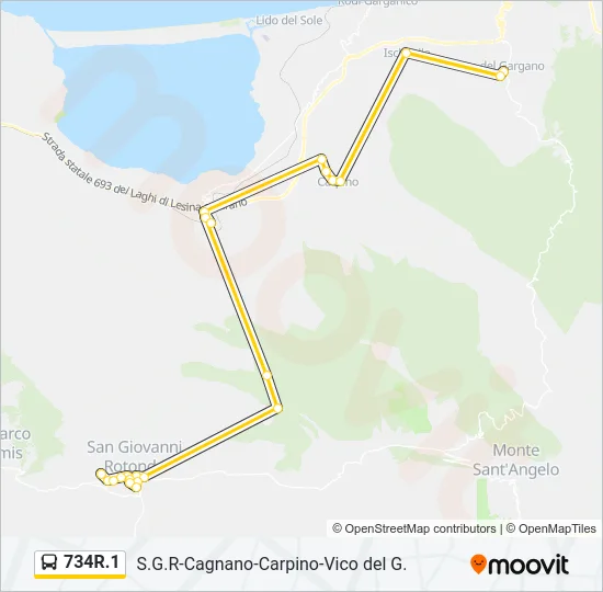 734R.1 Bus Line Map