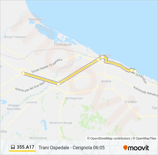 355.A17 Bus Line Map