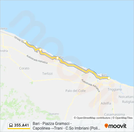 355.A41 Bus Line Map