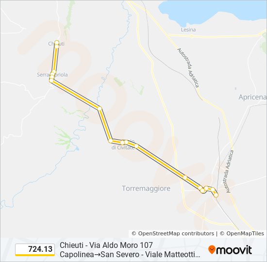 724.13 bus Line Map