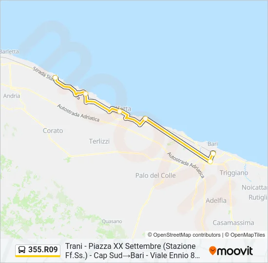 355.R09 Bus Line Map