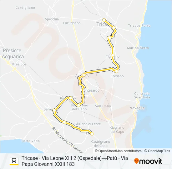 2134B - 1 Bus Line Map