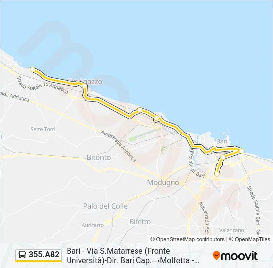 355.A82 Bus Line Map