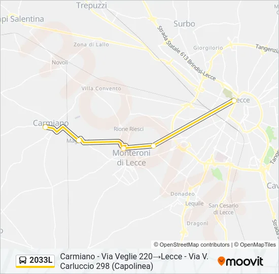 2033L Bus Line Map