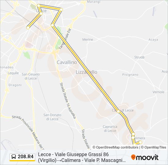 208.R4 Bus Line Map