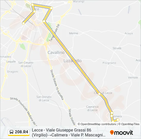 208.R4 Bus Line Map