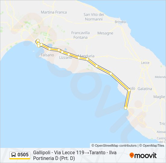 0505 bus Line Map