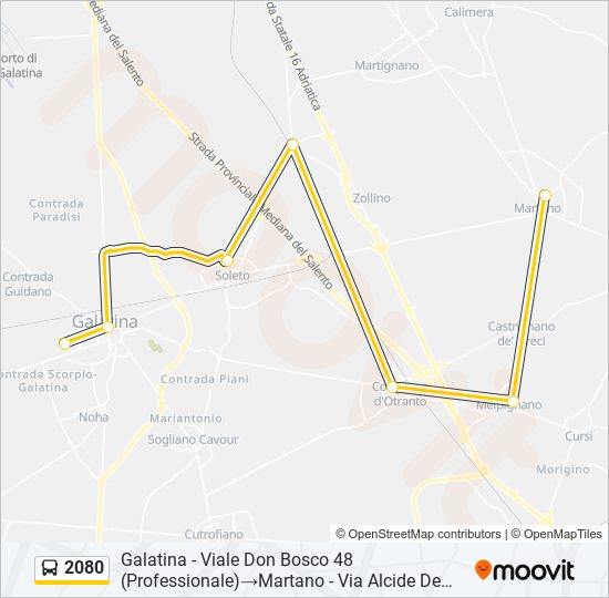 2080 bus Line Map