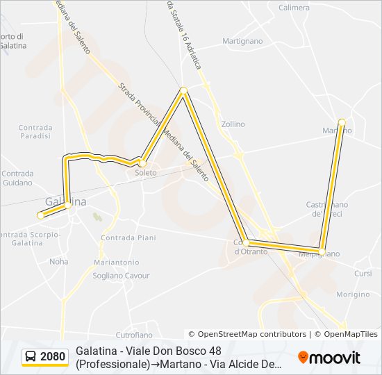 2080 bus Line Map