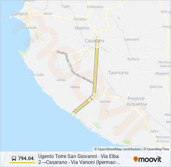 794.04 bus Line Map