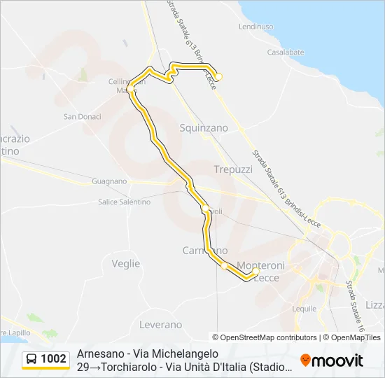 1002 Bus Line Map