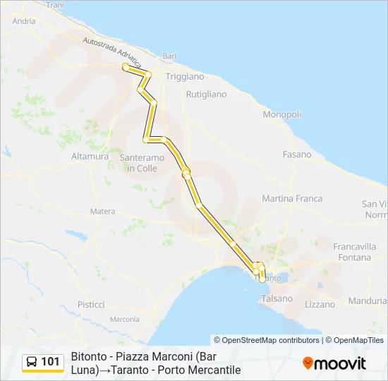 101 Bus Line Map