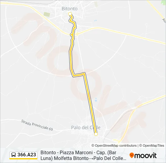 366.A23 Bus Line Map