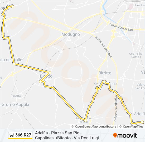 366r27 Route: Schedules, Stops & Maps - Adelfia - Piazza San Pio ...