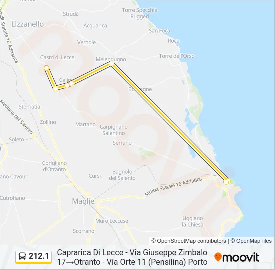 212.1 Bus Line Map