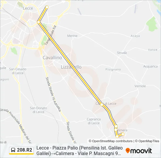 208.R2 Bus Line Map
