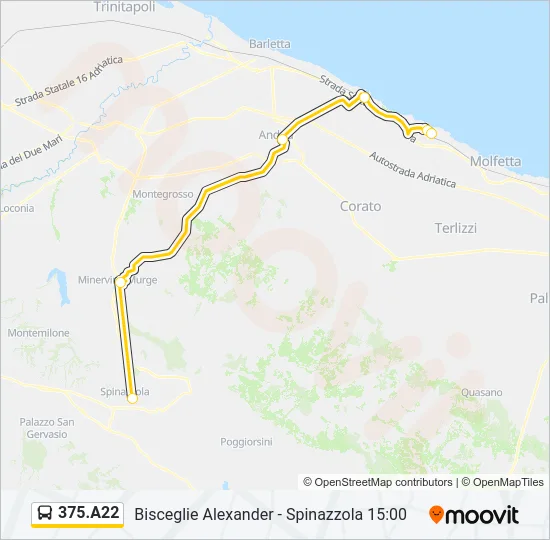 375.A22 Bus Line Map