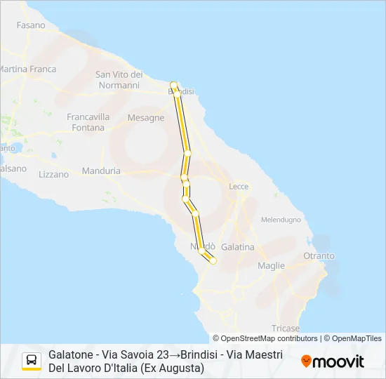 1521 - I Bus Line Map