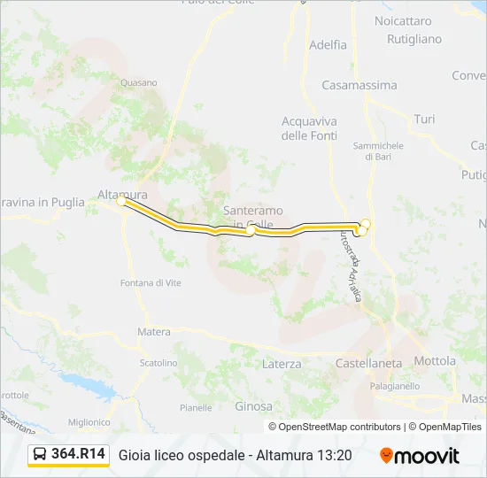 364.R14 Bus Line Map