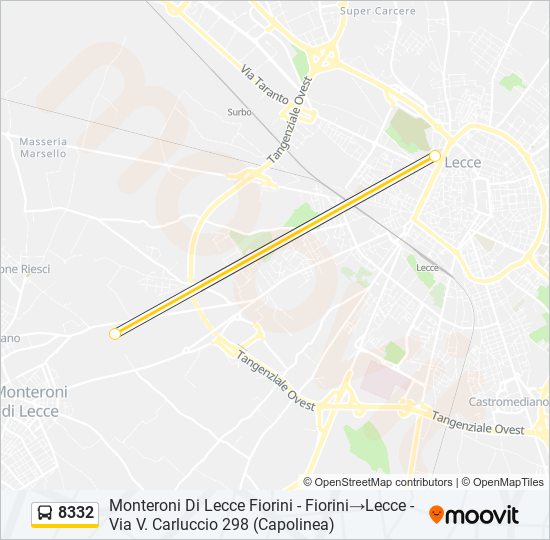 8332 bus Line Map